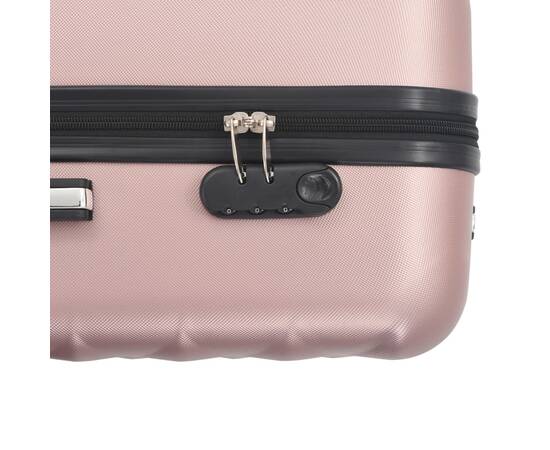 Set valiză carcasă rigidă, 3 buc., roz auriu, abs, 8 image