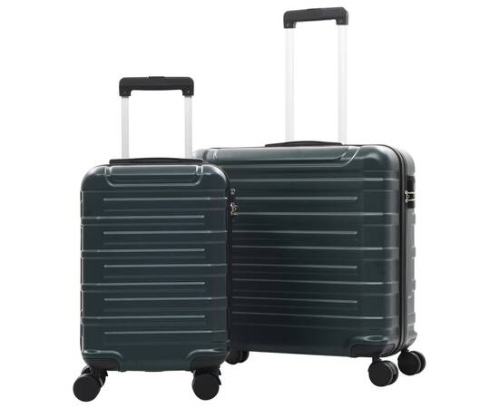 Set valize carcasă rigidă, 2 buc., verde, abs