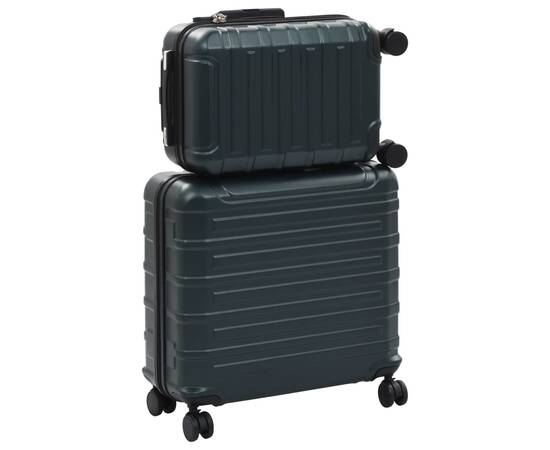 Set valize carcasă rigidă, 2 buc., verde, abs, 2 image