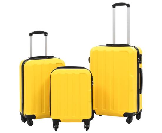 Set valize carcasă rigidă, 3 buc., galben, abs