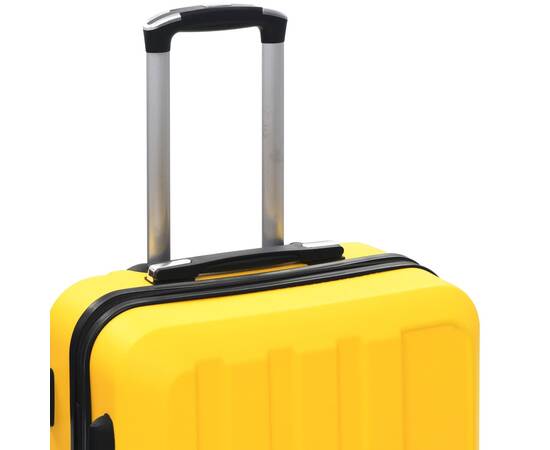 Set valize carcasă rigidă, 3 buc., galben, abs, 7 image