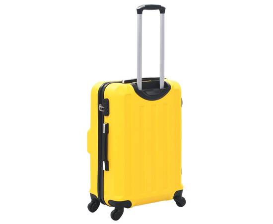Set valize carcasă rigidă, 3 buc., galben, abs, 4 image
