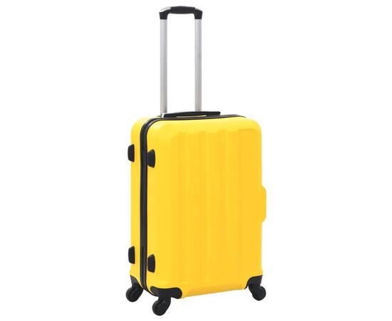 Set valize carcasă rigidă, 3 buc., galben, abs, 2 image