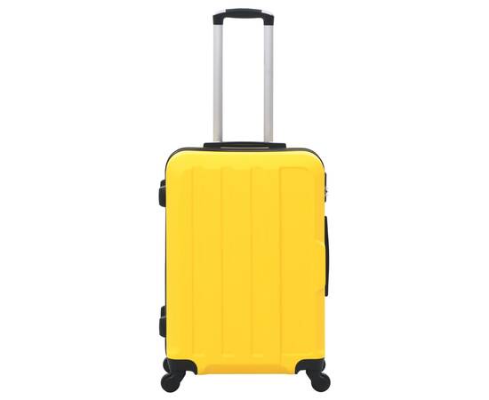 Set valize carcasă rigidă, 3 buc., galben, abs, 3 image
