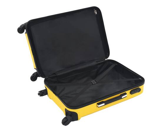 Set valize carcasă rigidă, 3 buc., galben, abs, 6 image