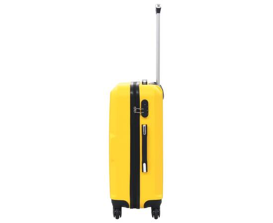 Set valize carcasă rigidă, 3 buc., galben, abs, 5 image