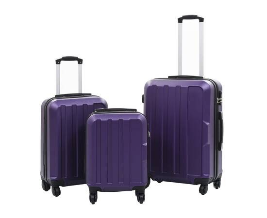 Set valize carcasă rigidă, 3 buc., mov, abs