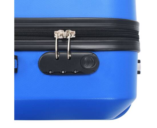 Set valize cu carcasă rigidă, 3 buc., albastru, abs, 8 image
