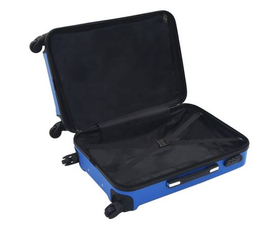 Set valize cu carcasă rigidă, 3 buc., albastru, abs, 6 image