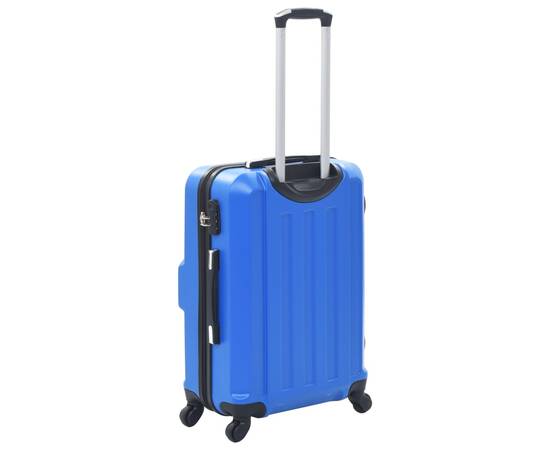 Set valize cu carcasă rigidă, 3 buc., albastru, abs, 4 image