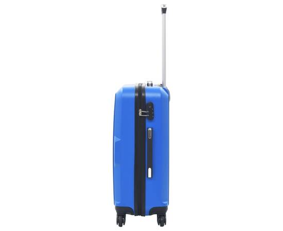 Set valize cu carcasă rigidă, 3 buc., albastru, abs, 5 image