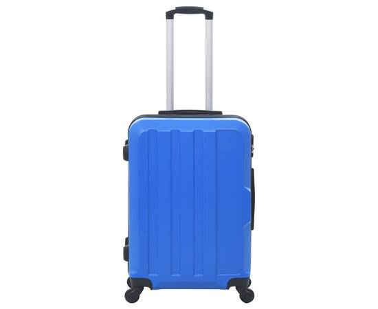 Set valize cu carcasă rigidă, 3 buc., albastru, abs, 3 image