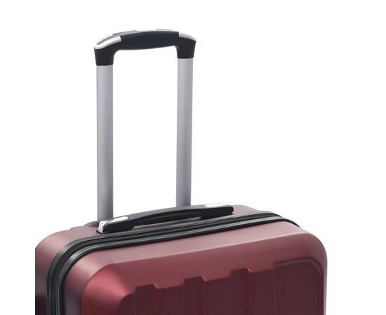 Set valize cu carcasă rigidă, 3 buc., roșu vin, abs, 7 image