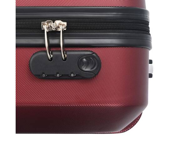 Set valize cu carcasă rigidă, 3 buc., roșu vin, abs, 8 image