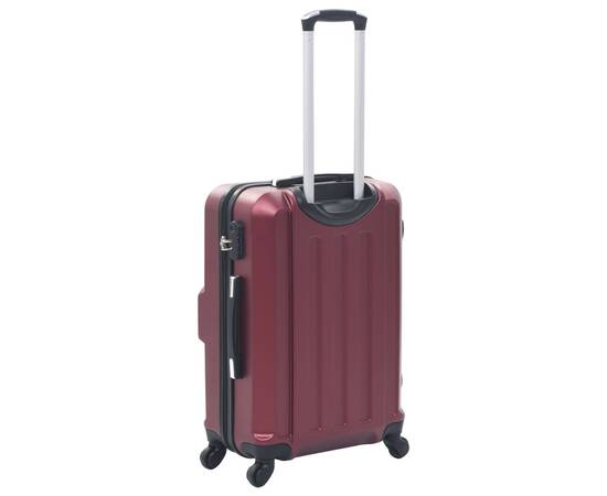 Set valize cu carcasă rigidă, 3 buc., roșu vin, abs, 4 image