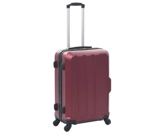 Set valize cu carcasă rigidă, 3 buc., roșu vin, abs, 2 image