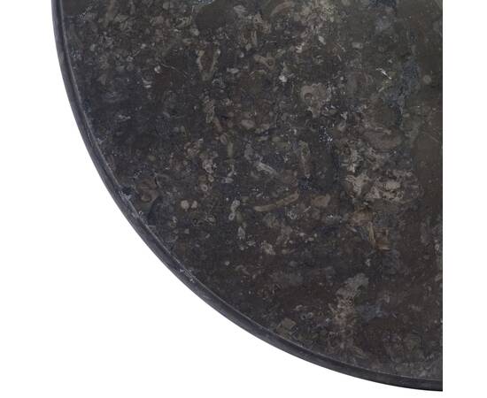 Blat de masă, negru, Ø50x2,5 cm, marmură, 5 image