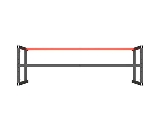 Cadru banc de lucru, negru mat/roșu mat, 180x57x79 cm, metal, 6 image
