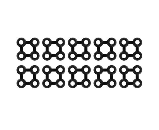 Conectori covoraș, 10 buc., negru, cauciuc, 2 image