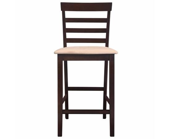Set masă și 4 scaune de bar din lemn, alb, 4 image