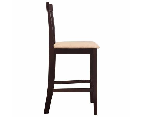 Set masă și 4 scaune de bar din lemn, alb, 5 image