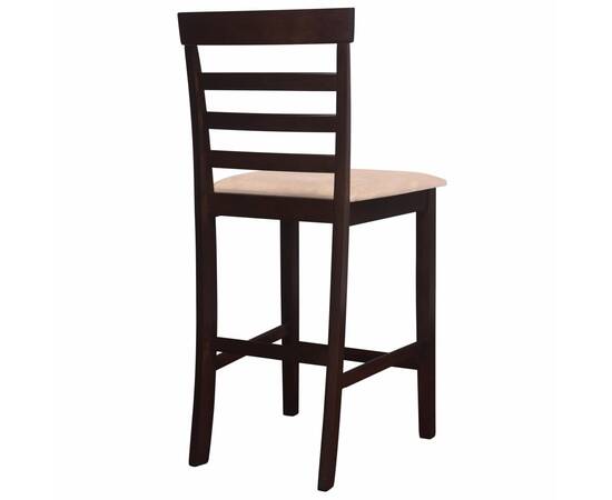 Set masă și 4 scaune de bar din lemn, alb, 6 image