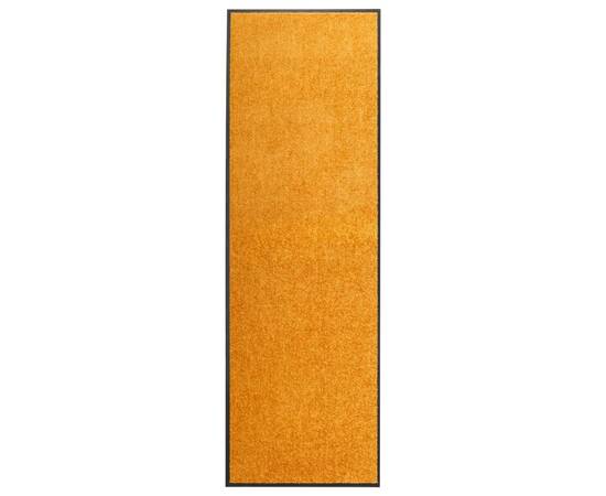 Covoraș de ușă lavabil, portocaliu, 60 x 180 cm