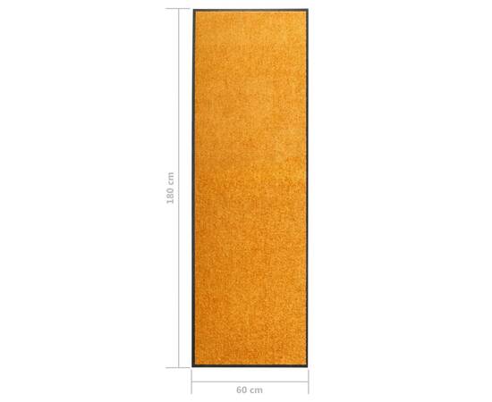 Covoraș de ușă lavabil, portocaliu, 60 x 180 cm, 6 image