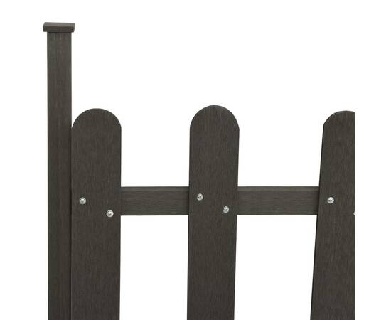Gard din șipci cu stâlpi, 3 buc., 614x80 cm, wpc, 4 image