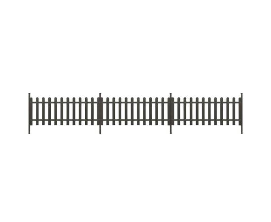 Gard din șipci cu stâlpi, 3 buc., 614x80 cm, wpc, 2 image