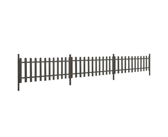 Gard din șipci cu stâlpi, 3 buc., 614x80 cm, wpc, 3 image