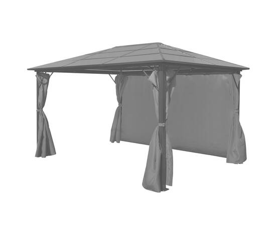 Pavilion cu perdea, antracit, 400 x 300 cm, aluminiu, 3 image