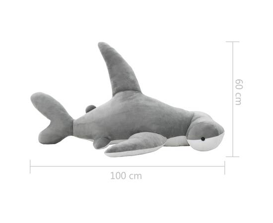 Jucărie de pluș rechin-ciocan, gri, 5 image