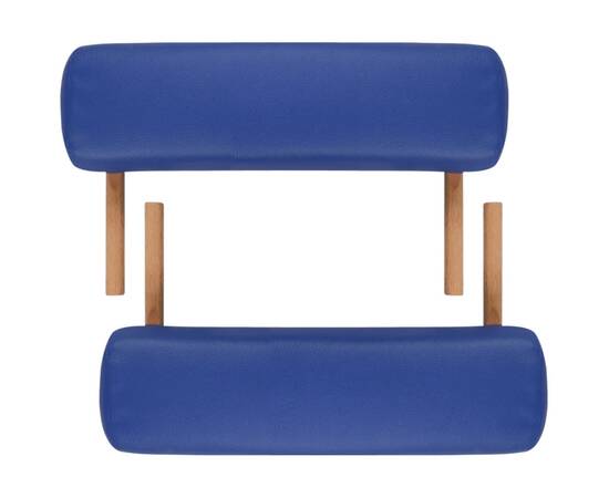 Masă de masaj pliabilă 2 părți cadru din lemn albastru, 7 image