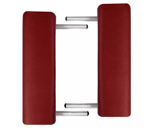 Masă de masaj pliabilă 3 părți cadru din aluminiu roșu, 5 image