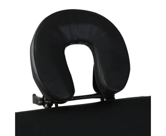 Masă de masaj pliabilă 4 părți cadru din aluminiu negru, 5 image