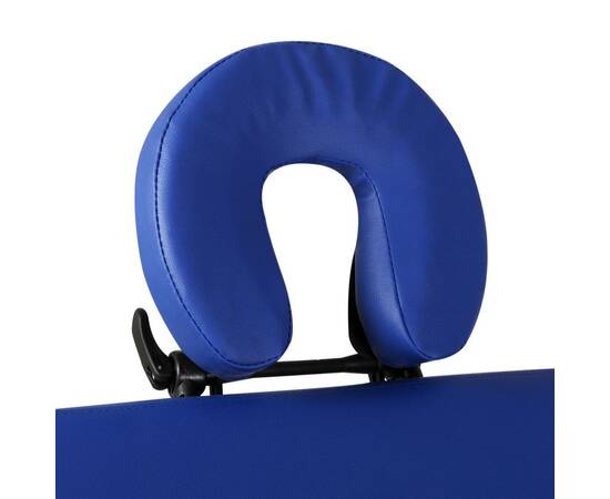 Masă de masaj pliabilă cadru din aluminiu 3 părți albastru, 7 image