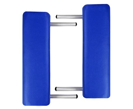 Masă de masaj pliabilă cadru din aluminiu 3 părți albastru, 4 image