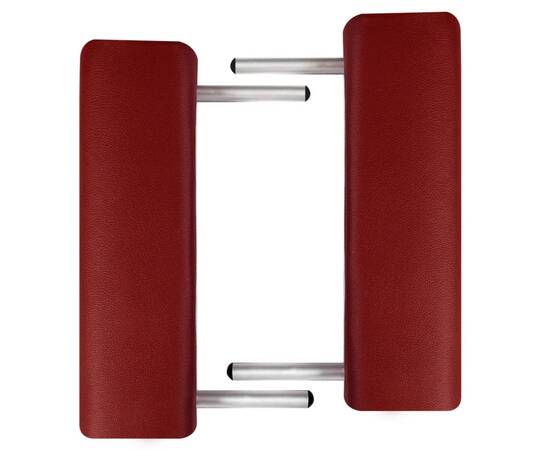 Masă masaj pliabilă, 2 zone, roșu, cadru aluminiu, 3 image