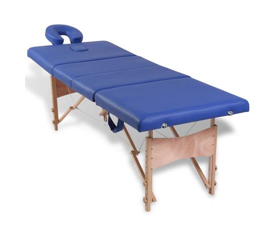 Masă pliabilă pentru masaj cu 4 secțiuni și cadru din lemn, 2 image