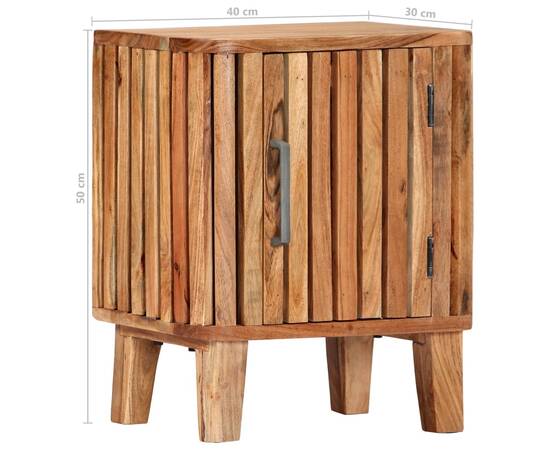 Noptieră, 40x30x50 cm, lemn masiv de acacia, 7 image