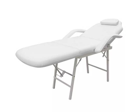 Scaun/pat pentru masaj/cosmetica reglabil alb, 3 image