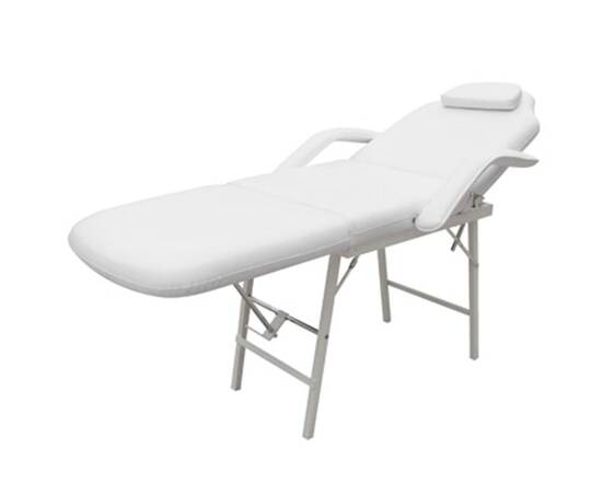 Scaun/pat pentru masaj/cosmetica reglabil alb, 2 image