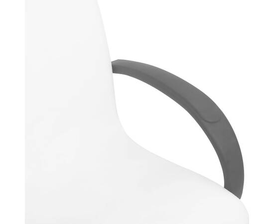 Fotoliu de masaj cu taburet, alb, 127x60x98 cm, piele ecologică, 6 image