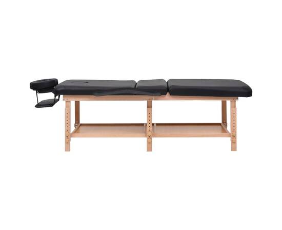 Masă de masaj cu 3 zone, negru, piele ecologică, 6 image