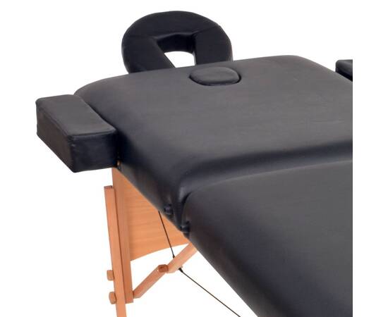 Masă de masaj pliabilă cu 2 zone, 10 cm grosime, negru, 4 image