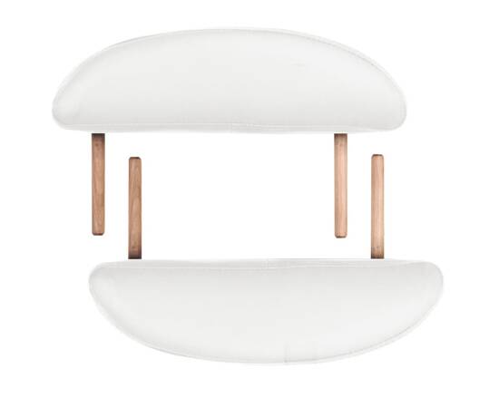 Masă masaj pliabilă, 4 cm grosime, cu 2 perne, alb, oval, 6 image