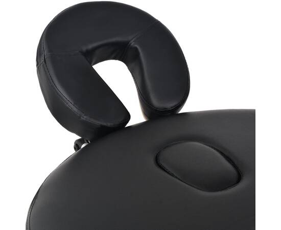 Masă masaj pliabilă, 4 cm grosime, cu 2 perne, negru, oval, 11 image