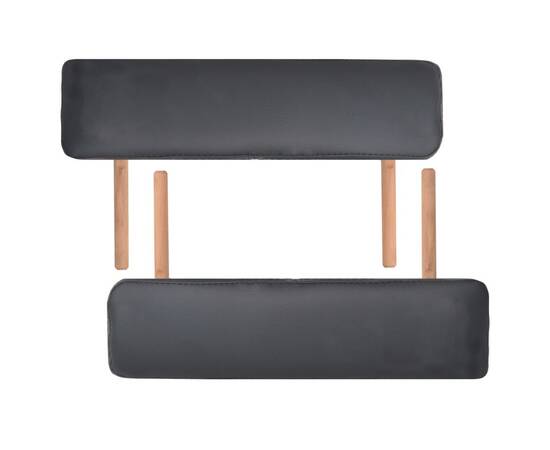 Set taburet și masă de masaj pliabilă 3 zone negru grosime 10cm, 7 image