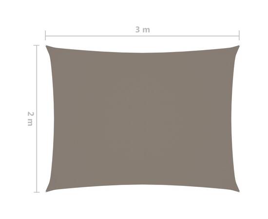 Parasolar, gri taupe, 2x3 m, țesătură oxford, dreptunghiular, 6 image